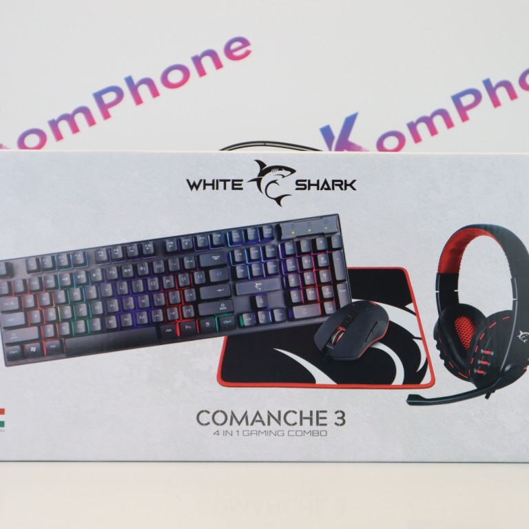 White Shark COMANCHE-3 Gamer billentyűzet (magyar) + egér + fejhallgató + egérpad szett