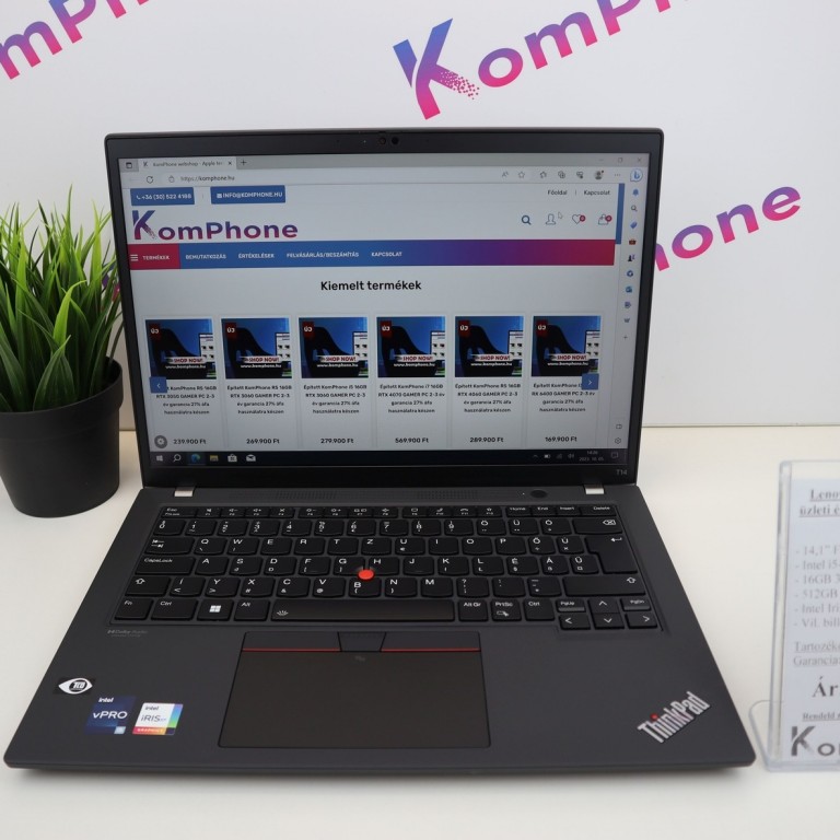 Lenovo ThinkPad T14 gen 3 üzleti - IPS érintőkijelző i5 1245U 16GB RAM 512GB SSD Win10 - használt