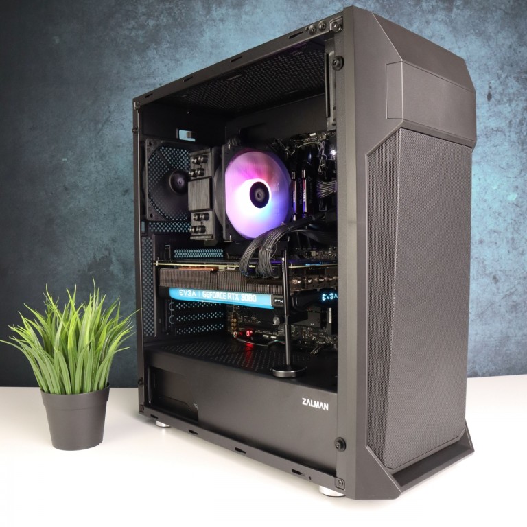 Gamer számítógép ASUS STRIX B550-E R7 5800X3D 32GB DDR4 1TB SSD RTX 3080 10GB Zalman Z1 Fractal Design 760W - használt