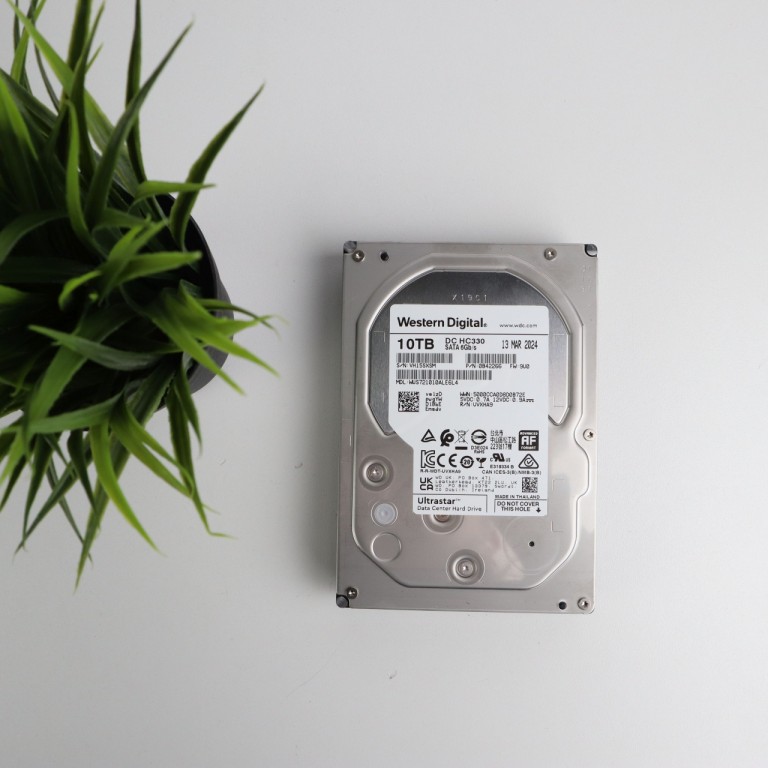 10TB Western Digital DC HC330 HDD meghajtó garanciával hibátlan működéssel - használt