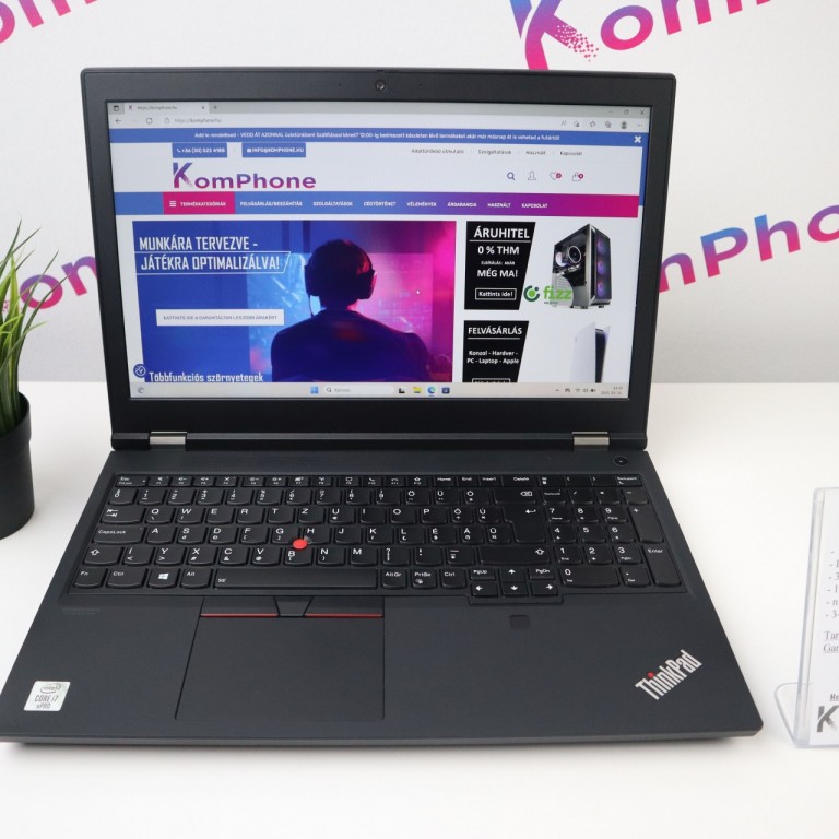 Lenovo Thinkpad P15 Gen1 15” FHD üzleti notebook - i7 10850H 32GB RAM 1TB SSD Quadro T2000 4GB WIN11 garanciával hibátlan működéssel  - használt