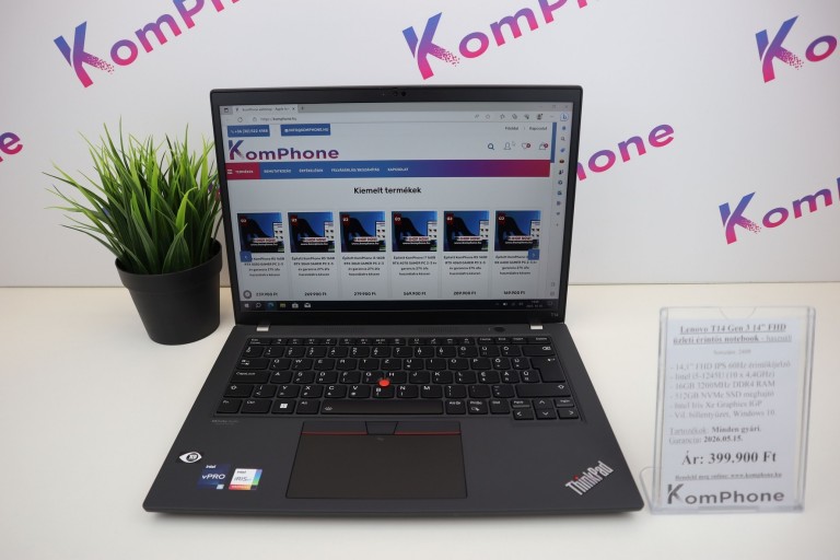 Lenovo ThinkPad T14 gen 3 üzleti - IPS érintőkijelző i5 1245U 16GB RAM 512GB SSD Win10 - használt