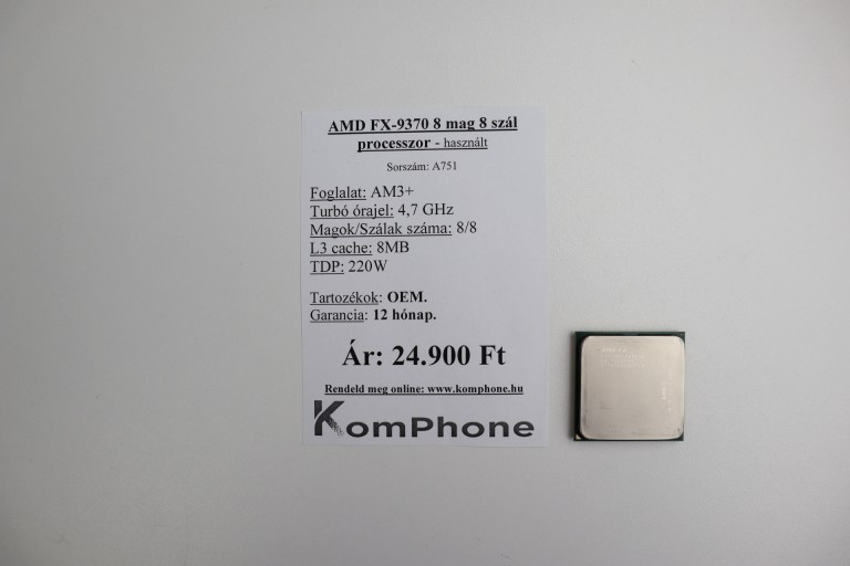 AMD FX-9370 8 mag 8 szál processzor garanciával hibátlan működéssel - megkímélt