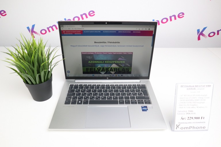 HP EliteBook 840 G9 14” FHD notebook  - i5 1245U 16GB RAM 256GB SSD WIN - felújított