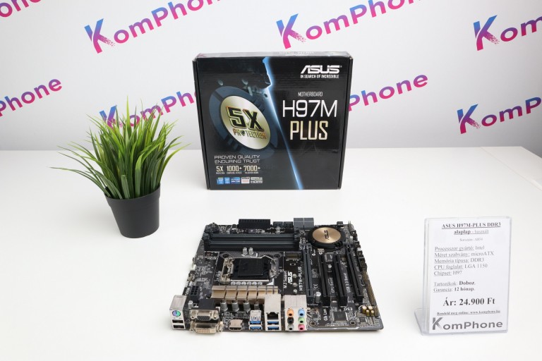 ASUS H97M-PLUS DDR3 alaplap garanciával hibátlan működéssel - használt