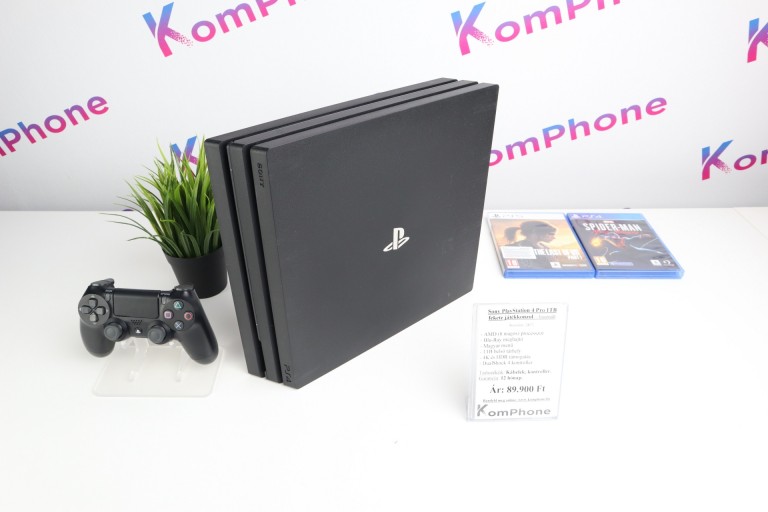 Sony PlayStation 4 Pro 1TB fekete játékkonzol extra játékokkal garanciával hibátlan működéssel - használt