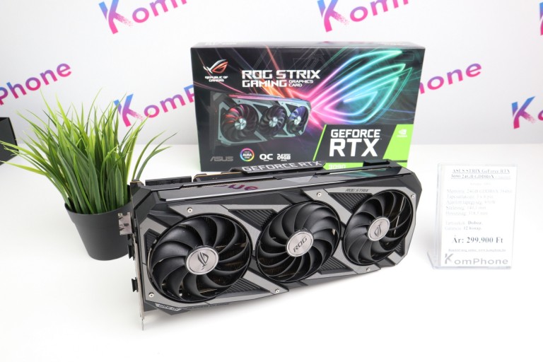 ASUS STRIX GeForce RTX 3090 24GB GDDR6X videokártya garanciával hibátlan működéssel - használt