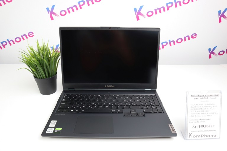 Lenovo Legion 5 15IMH05 FHD gamer notebook - i5 10300H 16GB RAM 512GB SSD 1TB HDD GTX 1650Ti 4GB WIN - használt