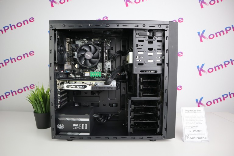  Gamer számítógép ASRock B450M AMD R5 2600X 16GB DDR4 512GB SSD GTX 1660Ti 6GB Deepcool Tesseract SW CM 500W - használt