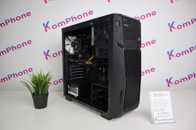  Gamer számítógép Gigabyte H310M Intel Core i5 9600K 16GB DDR4 512GB SSD GTX 1070 8GB Zalman Z1 NEO Cooler Master 600W - használt