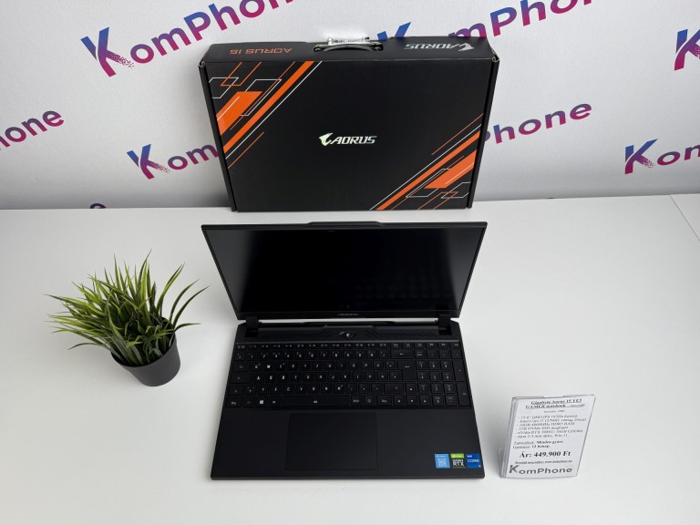 Gigabyte Aorus 15 YE5 GAMER notebook  - i7 12700H 16GB RAM 1TB SSD RTX 3080Ti 16GB W11 - használt