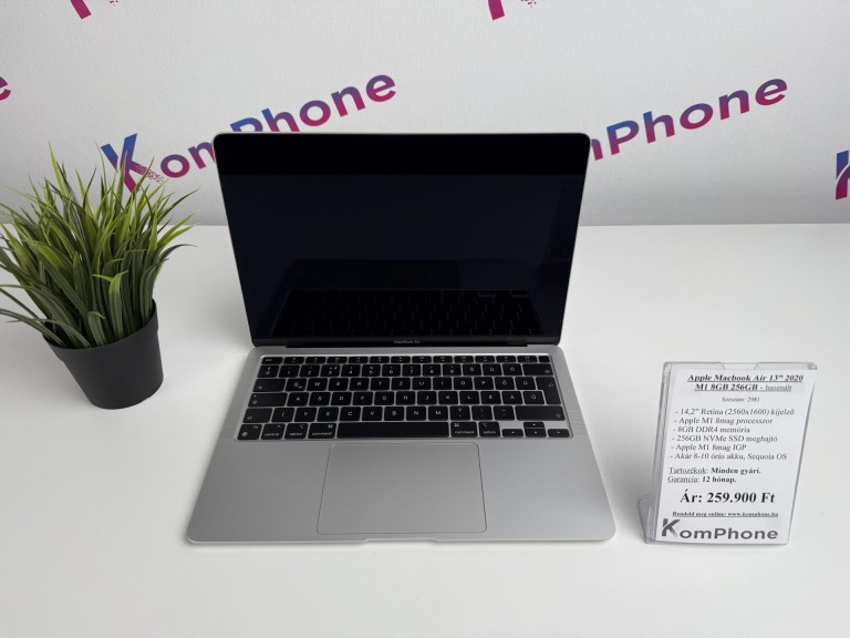 Apple Macbook Air 13” 2020 M1 8GB RAM 256GB SSD garanciával hibátlan működéssel - használt