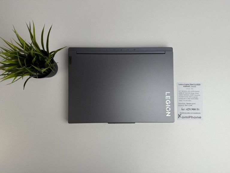 Lenovo Legion Slim 5 GAMER notebook - R7 8845HS 16GB RAM 512GB SSD RTX 4060 8GB - használt