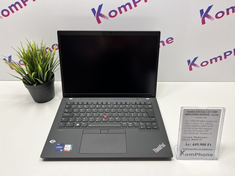 Lenovo ThinkPad T14 gen 3 üzleti - IPS érintőkijelző i5 1245U 16GB RAM 512GB SSD Win10 - használt