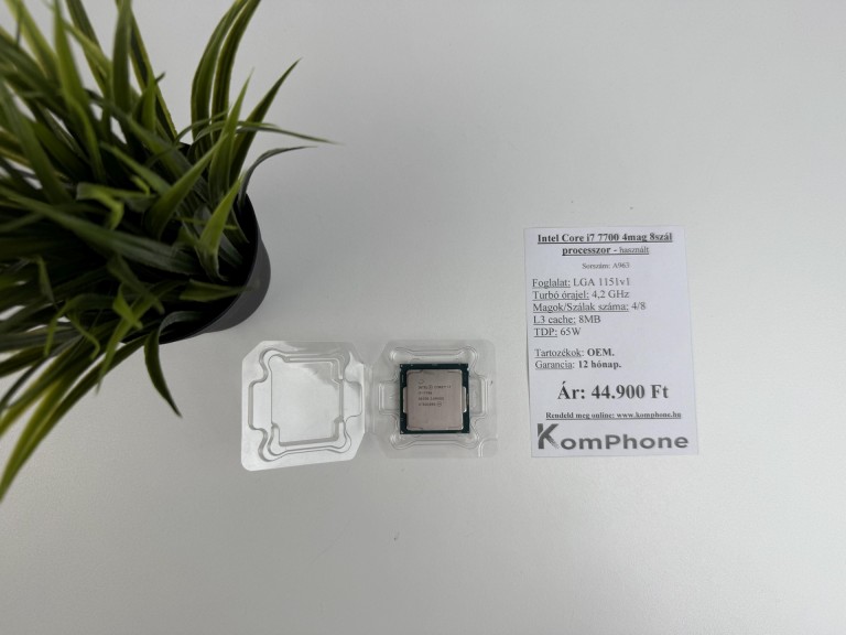 Intel Core i7 7700 4mag 8szál processzor garanciával hibátlan működéssel - használt