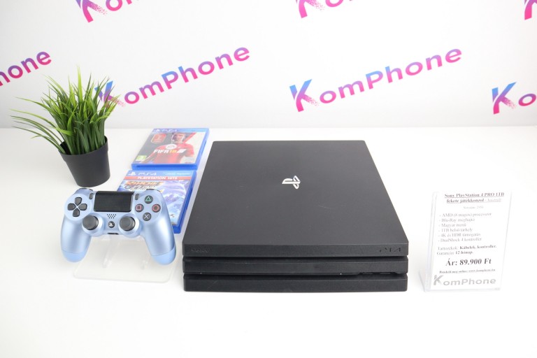 Sony PlayStation 4 Pro 1TB fekete játékkonzol extra játékokkal garanciával hibátlan működéssel - használt