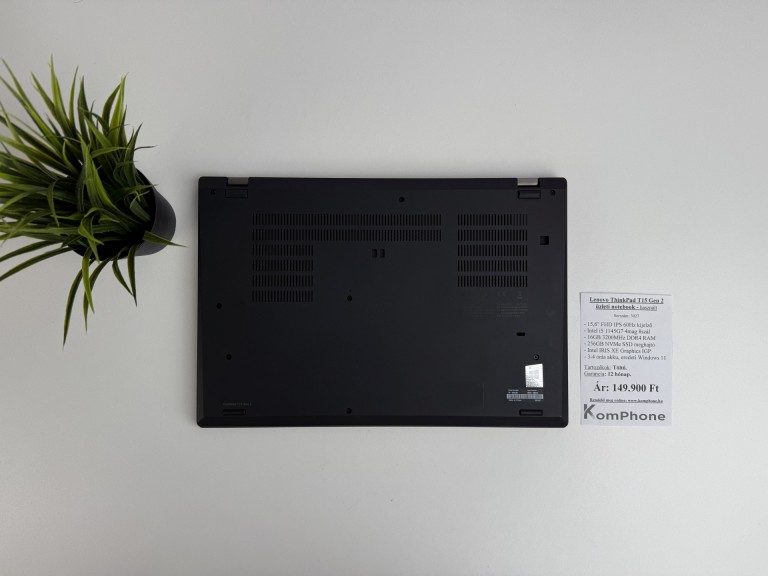 Lenovo ThinkPad T15 Gen 2 üzleti notebook - i5 1145G7 16GB RAM 256GB SSD Intel Iris Xe IGP WIN11 - használt