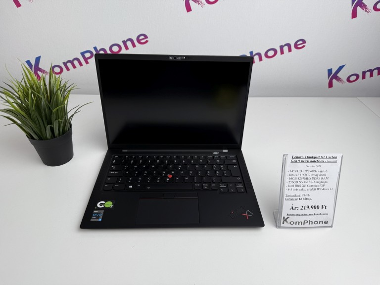 Lenovo Thinkpad X1 Carbon Gen 9 üzleti notebook - i7 1165G7 16GB RAM 256GB SSD Intel Iris Xe IGP WIN11 - használt