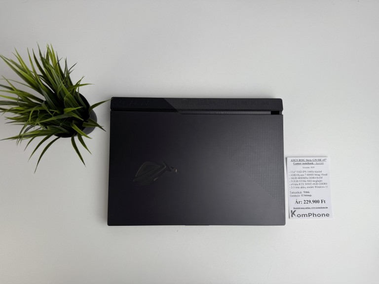 ASUS ROG Strix G513IE 15” Gamer notebook - R7 4800H 16GB RAM 512GB SSD RTX 3050Ti 4GB GDDR6 WIN11 - használt