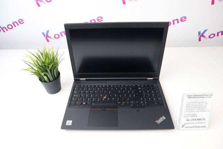 Lenovo Thinkpad P15 Gen 1 15” FHD üzleti notebook - i7 10750H 24GB RAM 512GB SSD Quadro T1000 4GB WIN11 - használt