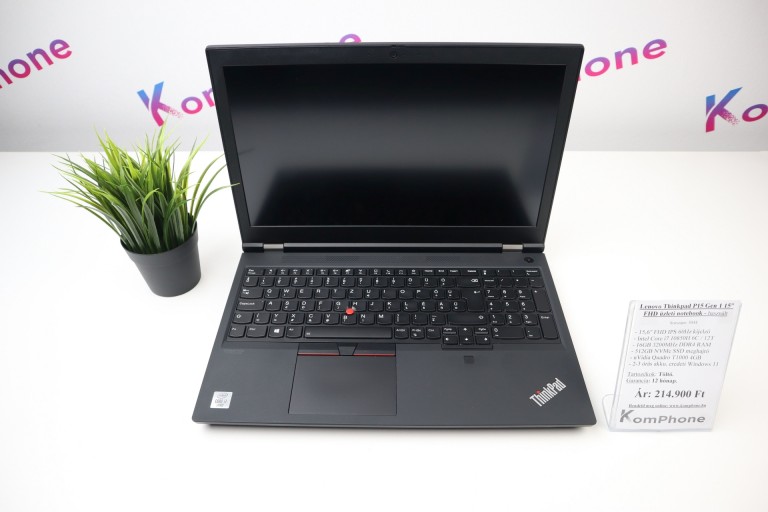 Lenovo Thinkpad P15 Gen 1 15” FHD üzleti notebook - i7 10850H 16GB RAM 512GB SSD Quadro T1000 4GB WIN11 - használt