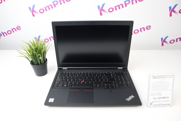 Lenovo Thinkpad P15 Gen 1 15” FHD üzleti notebook - i7 10850H 32GB RAM 512GB SSD Quadro T2000 4GB WIN11 - használt