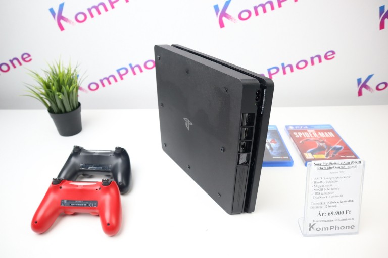 Sony PlayStation 4 Slim 500GB fekete játékkonzol extra játékokkal, kontrollerrel garanciával hibátlan működéssel - használt