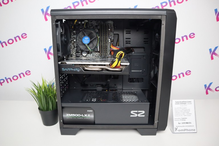  Gamer számítógép Asus B150M i5 7400 16GB DDR4 256GB SSD 1TB HDD  RX 570 4GB Zalman S2 TG Zalman 500W - használt