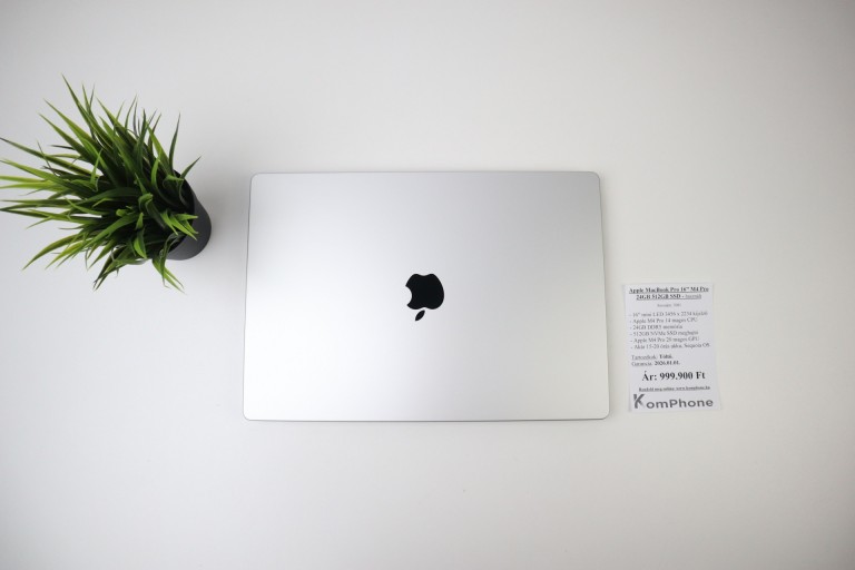 Apple MacBook Pro 16” M4 Pro - M4 Pro 24GB 512GB SSD  garanciával hibátlan működéssel - használt