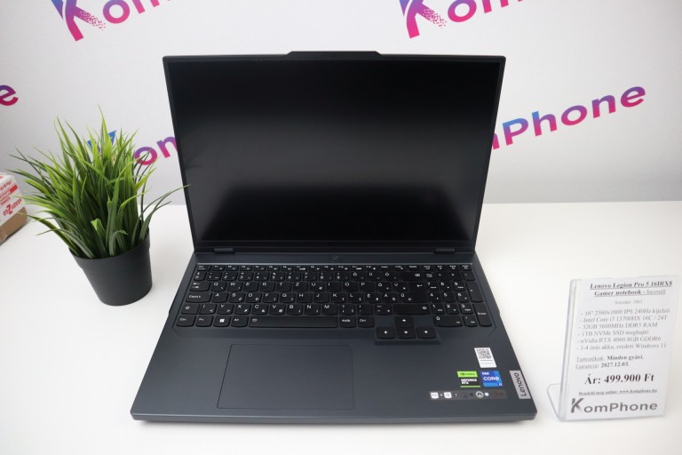 Lenovo Legion Pro 5 16IRX8 Gamer notebook -  i7 13700HX 32GB RAM 1TB SSD RTX 4060 8GB Win11 garanciával hibátlan működéssel   - használt