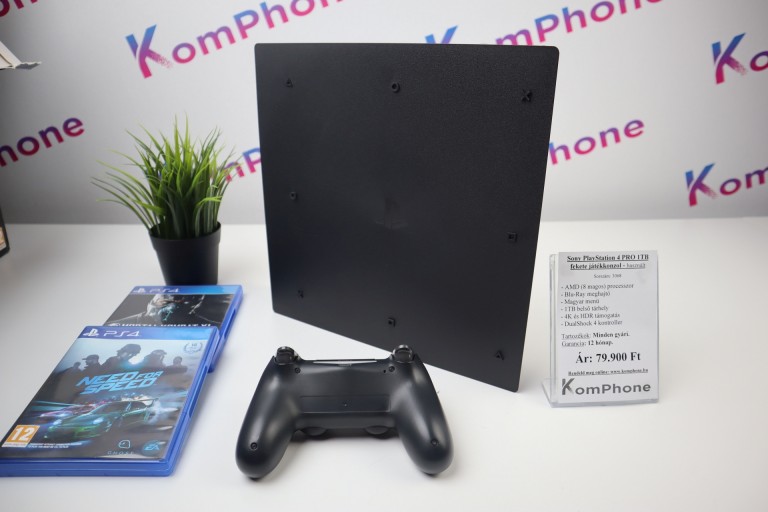 Sony PlayStation 4 Pro 1TB fekete játékkonzol extra játékokkal garanciával hibátlan működéssel - használt