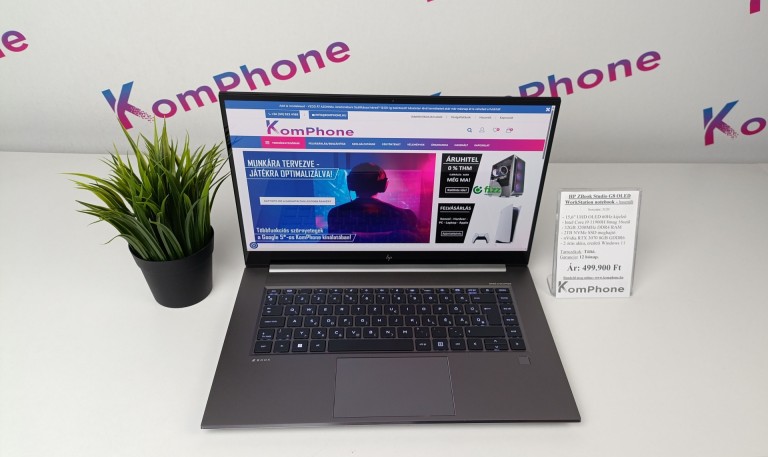 HP ZBook Studio G8 OLED WorkStation notebook - i9 11900H 32GB DDR4 2TB SSD RTX 3070 8GB Win11 garanciával hibátlan működéssel  - használt