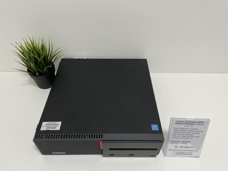 Lenovo ThinkCentre M800 asztali számítógép - i5 6500/8GB DDR4/120GB SSD/Win 10 - használt