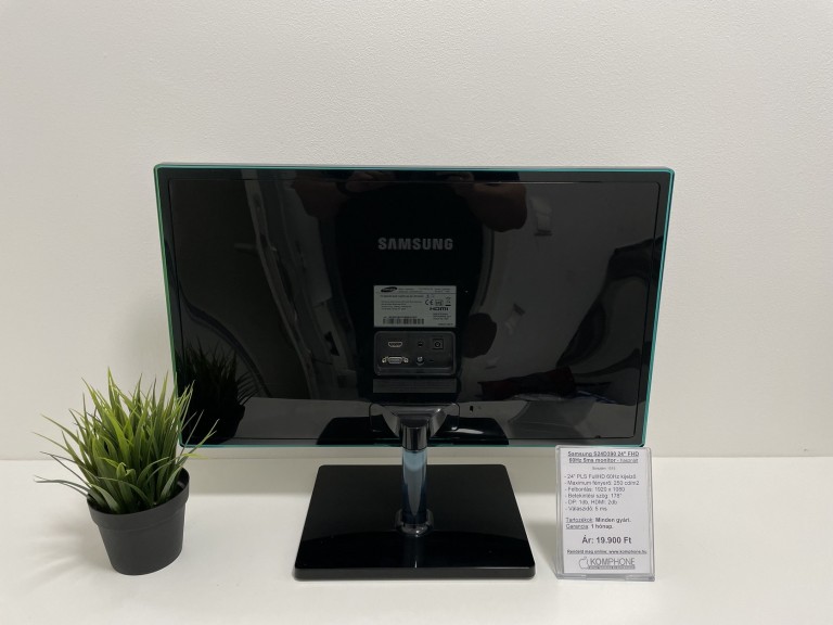 Samsung S24D390 24” FHD 60Hz 5ms monitor megkímélt állapotban - használt