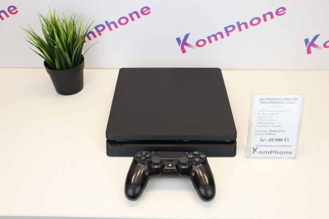 Sony PlayStation 4 Slim 1TB fekete játékkonzol garanciával hibátlan működéssel - használt