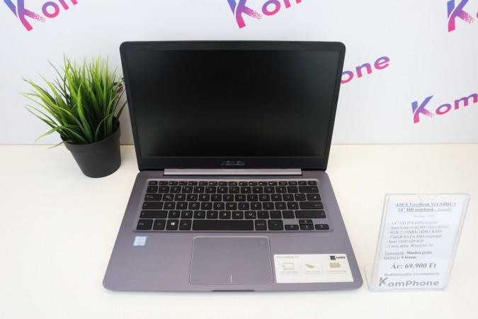 ASUS VivoBook S14 S406UA notebook - i5 8250U 8GB 256GB SSD UHD 620 Win10 garanciával - használt
