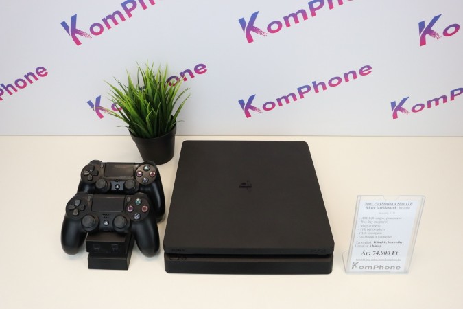 Sony PlayStation 4 Slim 1TB konzol 2db kontrollerrel garanciával hibátlan működéssel - használt