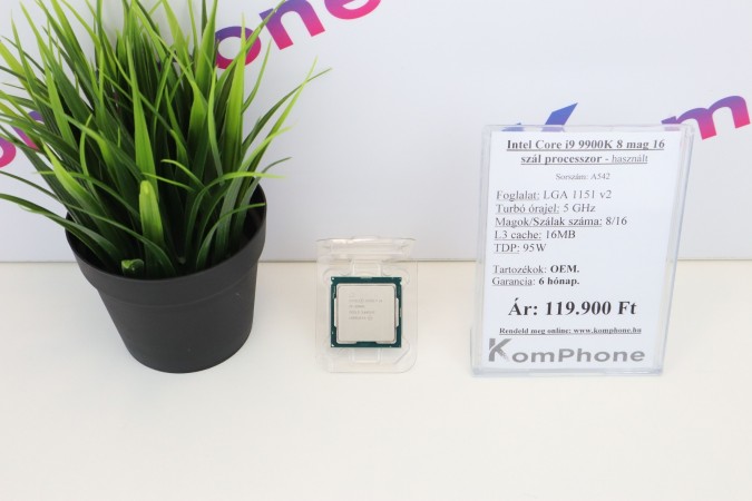 Intel Core i9 9900K 8 mag 16 szál processzor garanciával hibátlan működéssel - használt