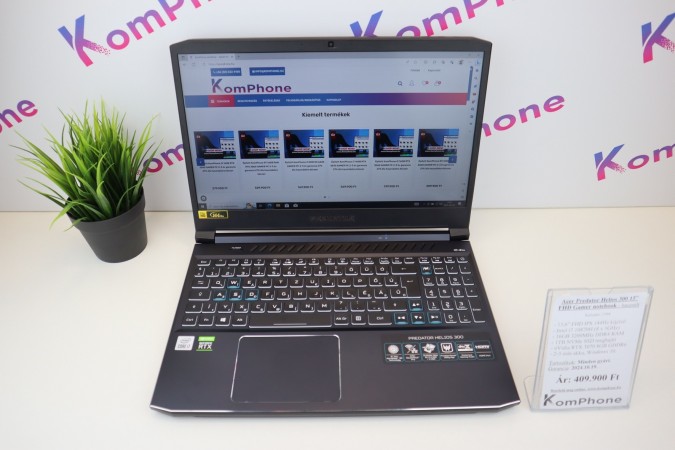 Acer Predator Helios 300 Gamer notebook - i7 10870H 16GB RAM 1TB NVMe SSD RTX 3070 W10 - használt