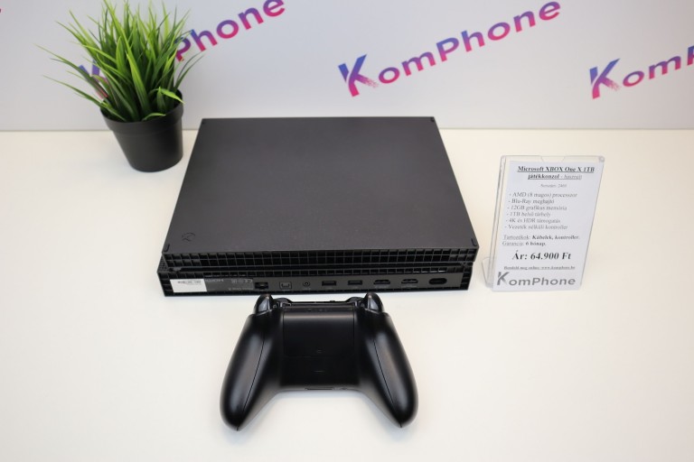 Microsoft XBOX One X 1TB fekete játékkonzol hibátlan működéssel garanciával - használt