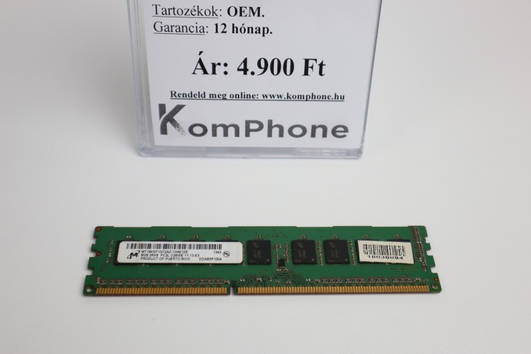 8GB Micron 1600MHz DDR3 memória - használt