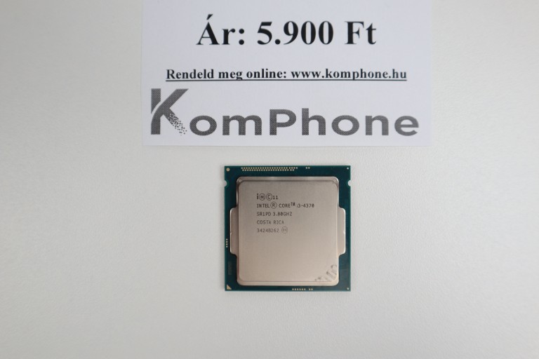 Intel Core i3 4370 2 mag 4 szál processzor - használt