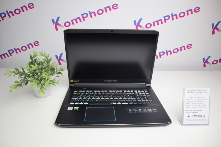 Acer Predator Helios 300 17” FHD Gamer notebook - i7 10750H 16GB RAM 1TB SSD RTX 2060 6GB WIN - felújított