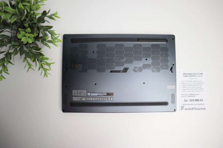 MSI Stealth 15M 15” FHD Gamer notebook - i7 11375H 16GB RAM 500GB SSD RTX 3060 6GB WIN - felújított