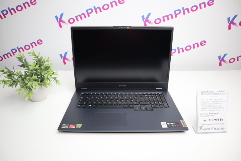 Lenovo Legion 5 17ACH6H 17” FHD Gamer notebook - R7 5800H 16GB RAM 512GB SSD RTX 3060 6GB WIN - felújított